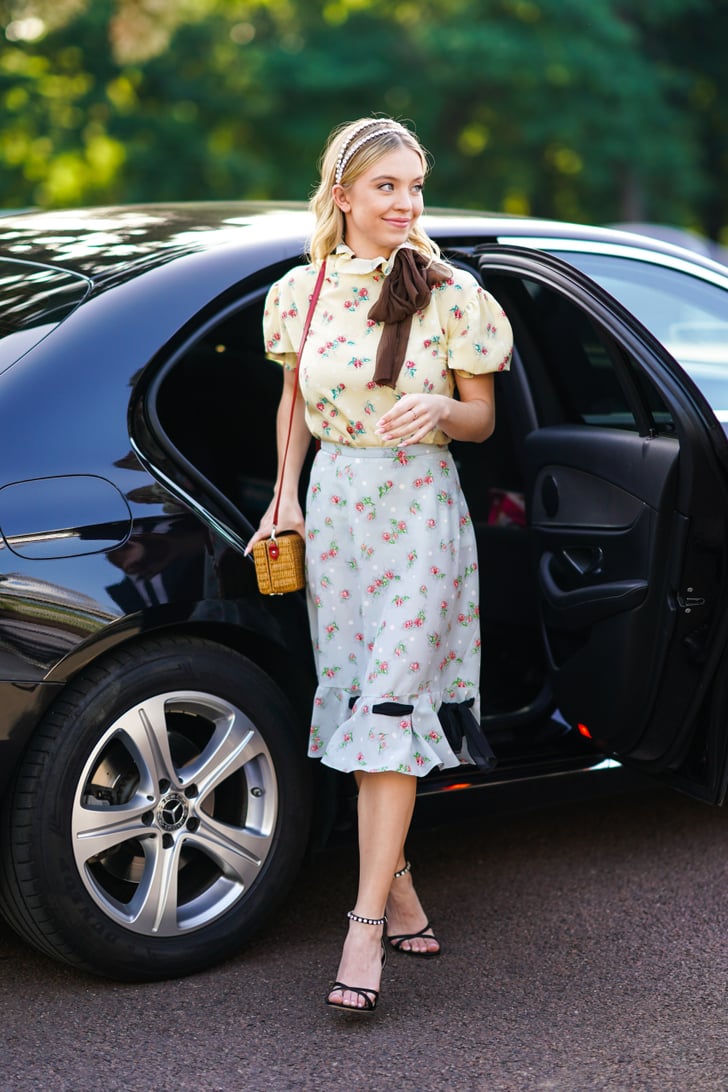 Sydney Sweeney at the Miu Miu Show in Paris | Sydney Sweeney Floral