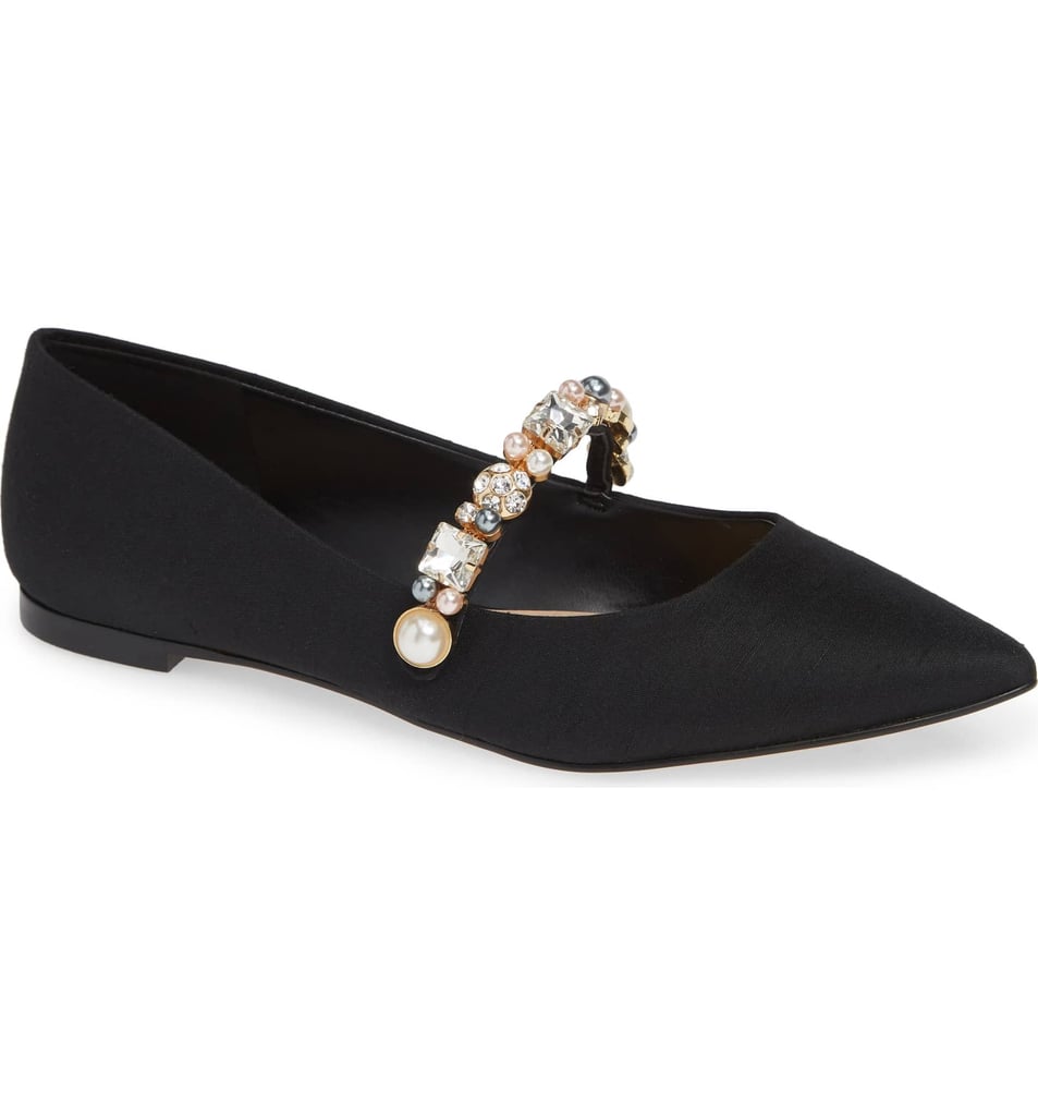 Karl Lagerfeld Paris Noel Imitation Pearl Embellished Flats