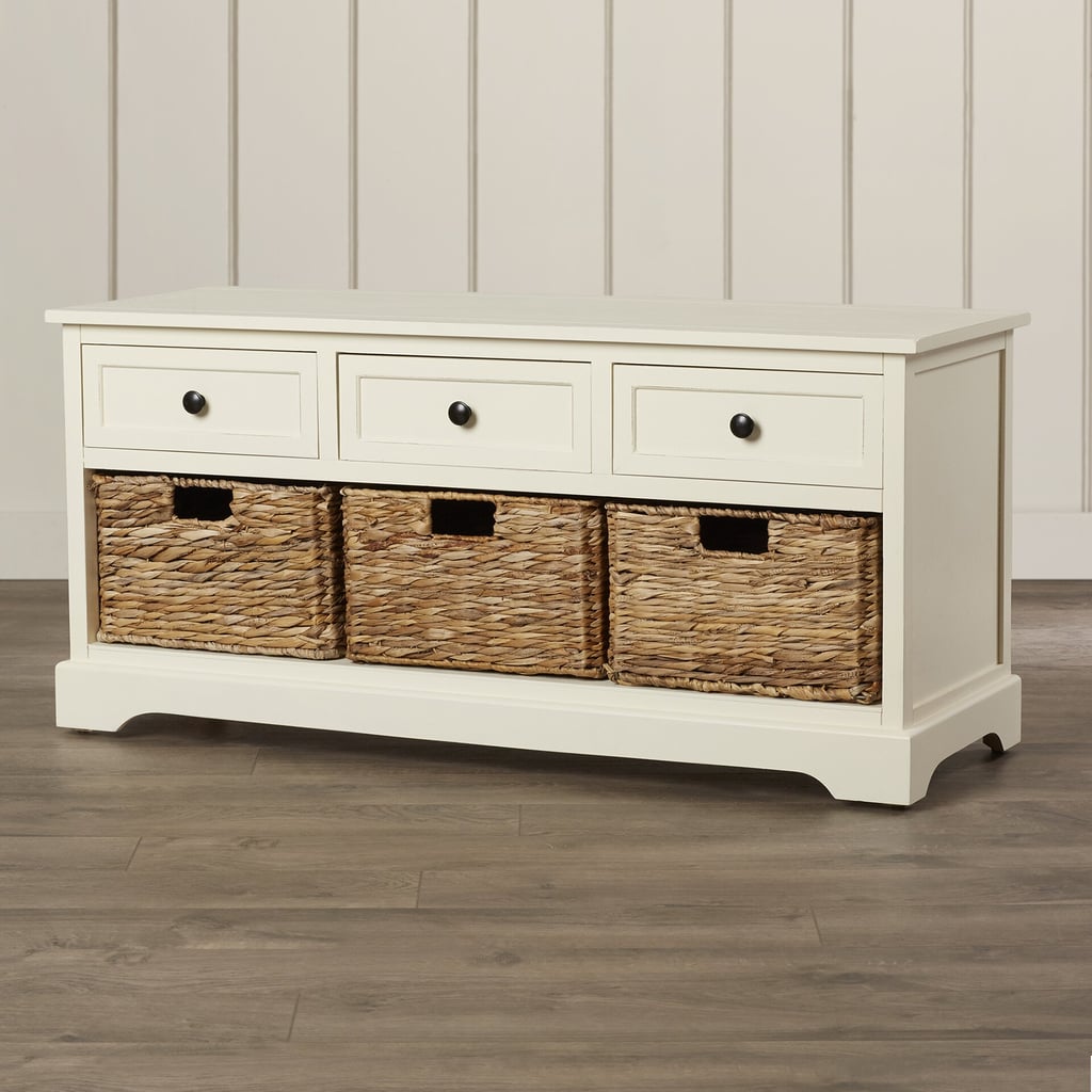 An Entryway Organizer: Birch Lane Alvina Solid Wood Bench with Drawers