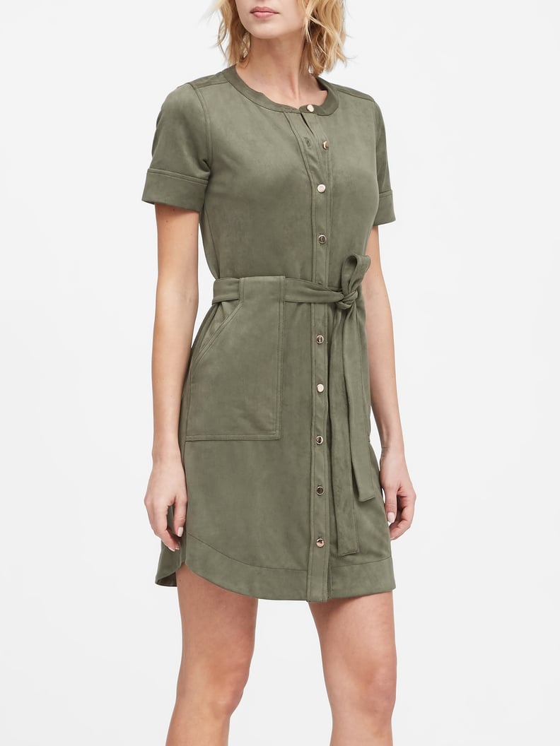 Vegan Suede Shirt Dress