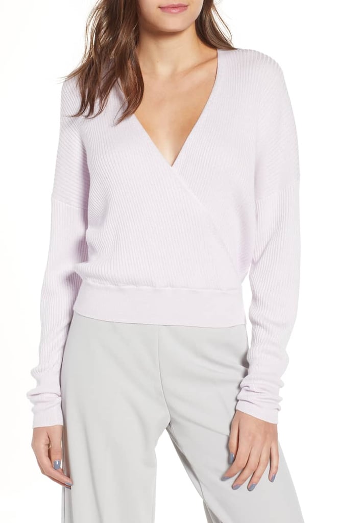Rib sales wrap sweater
