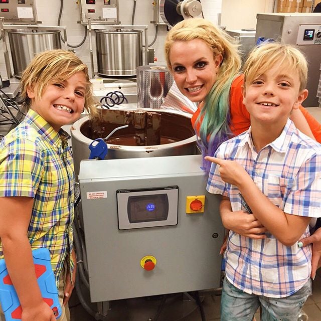 The cuties took a tour of a chocolate factory in August 2015.