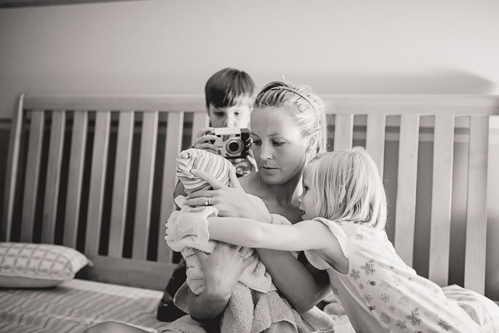 Black and White Photos of a Home Birth