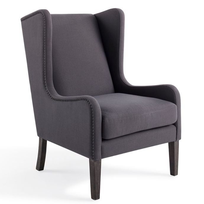 Wingback Chair in Dark Grey
