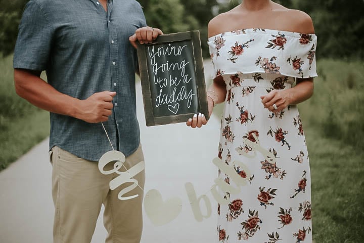 Woman Surprises Husband With Pregnancy Announcement Woman Surprises Husband With Pregnancy Announcement
