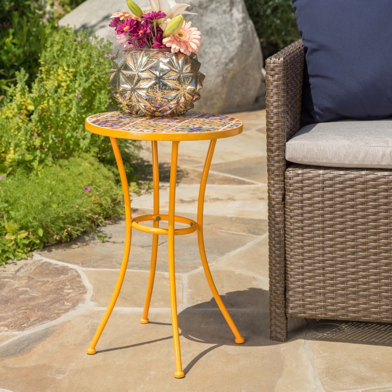 Christopher Knight Home Barnsfield Ceramic Tile Side Table - Yellow