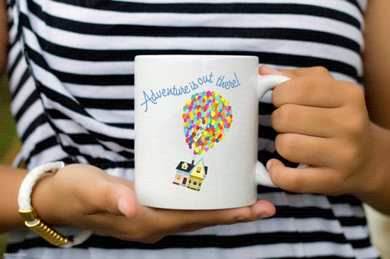 "adventure is out there" mug
