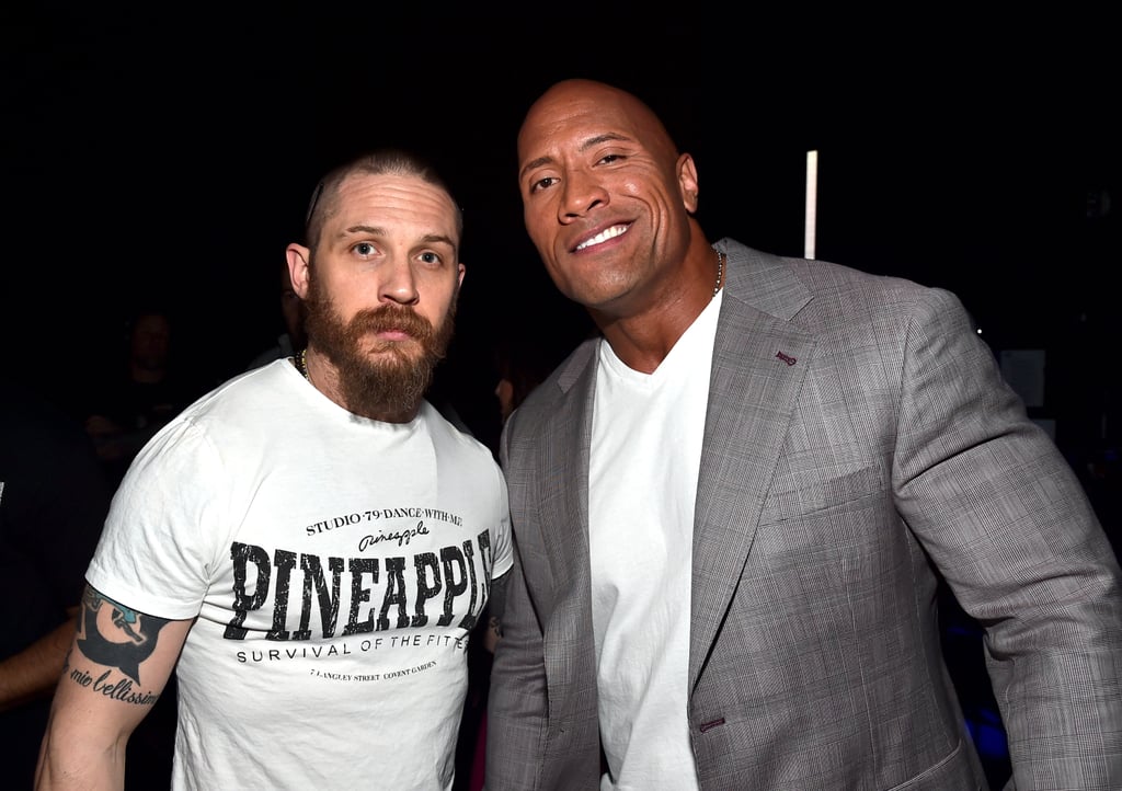 With Dwayne "The Rock" Johnson at CinemaCon in Las Vegas in 2015.