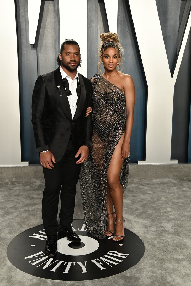 Ciara And Russell Wilson At The Vanity Fair Oscar Party Ciaras Ralph Russo Dress At