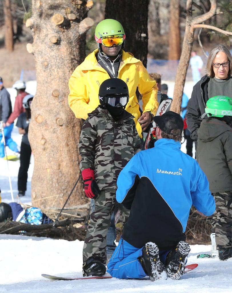 Seal braved the snow on Mammoth Mountain, CA, as he took Henry Samuel out for a skiing lesson in December 2013.
