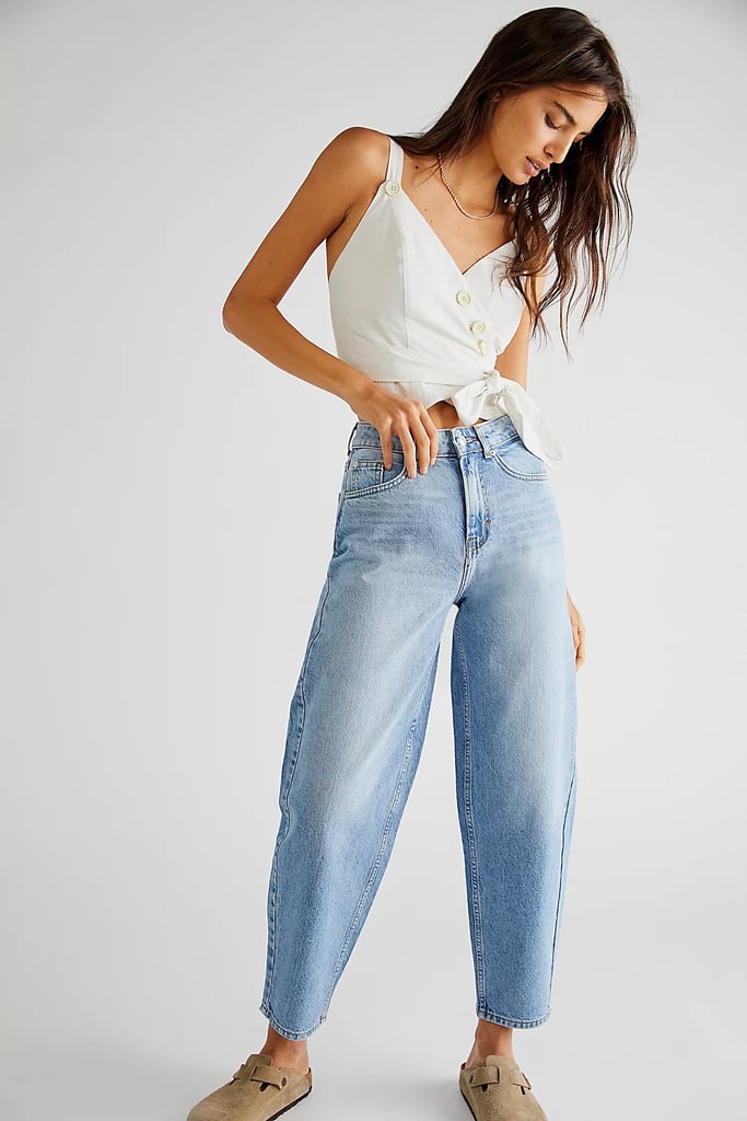 Mom-Jeans Outfits: We The Free Westward Barrel Jeans