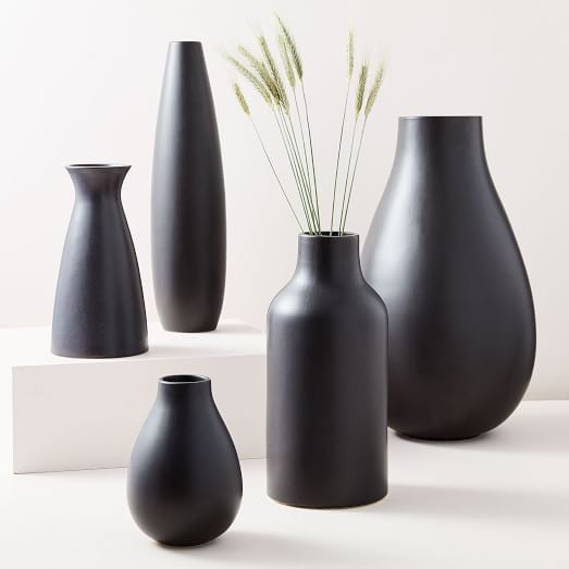 Pure Black Ceramic Vases