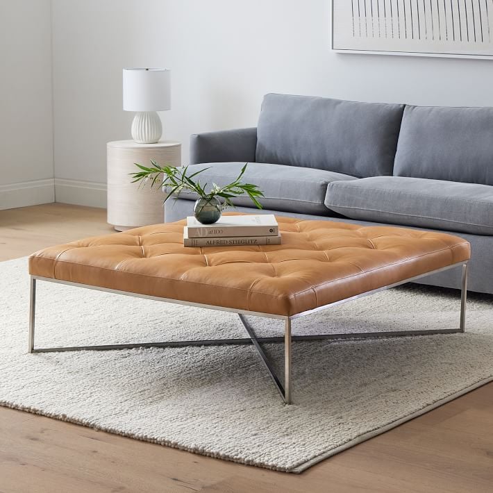 For Your Living Room: Maeve Square Leather Ottoman