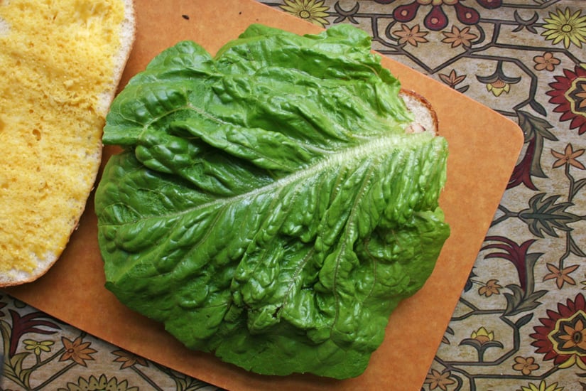 Top With a Large Lettuce Leaf