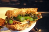 Tofu and Chinese Broccoli Sandwich