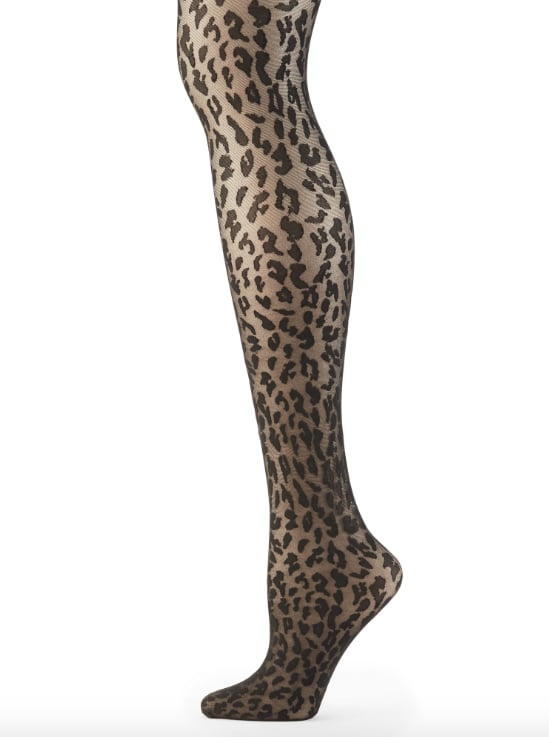 Black Leopard Print Tights