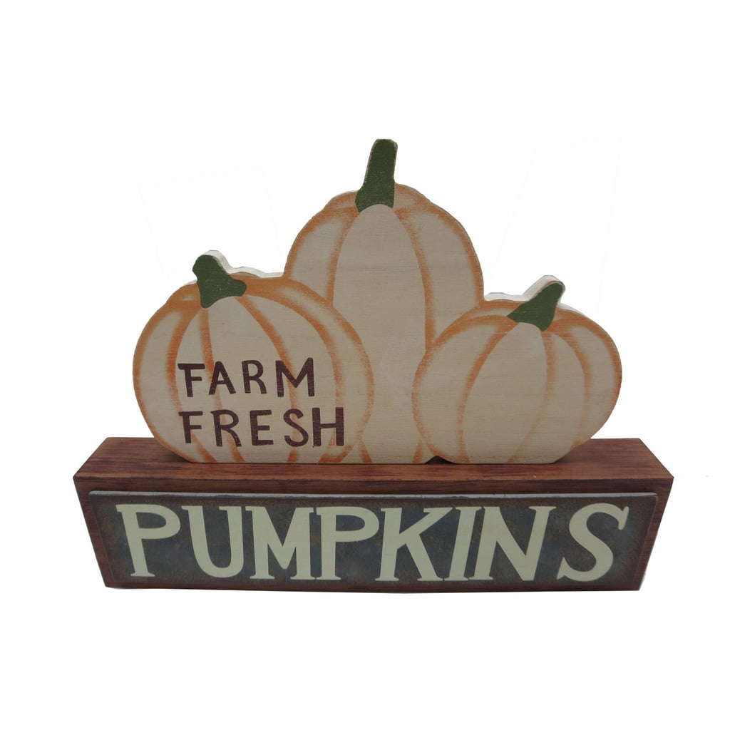 Wooden Pumpkin Table Sign  ($6)