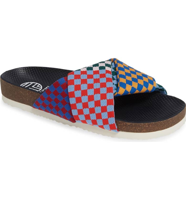 Tory Sport Check Knit Slide Sandal