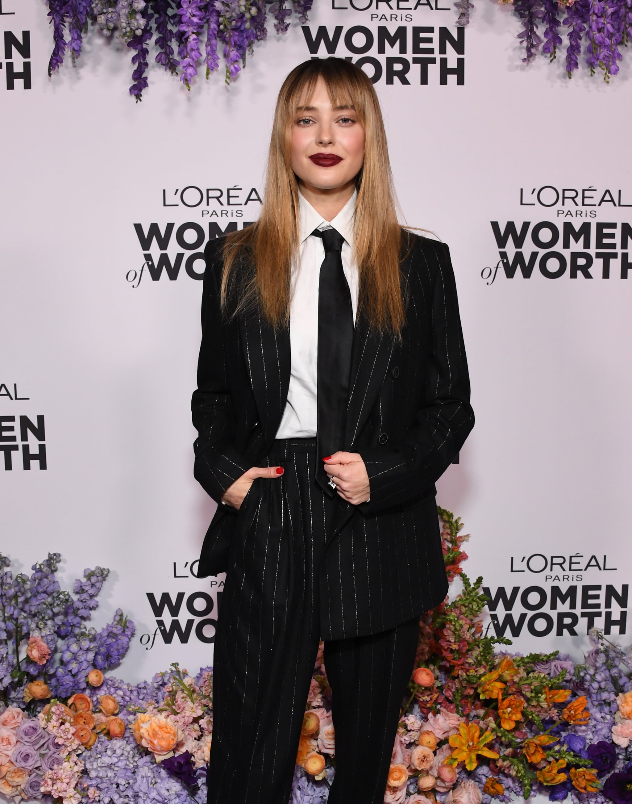 LOS ANGELES, CALIFORNIA - DECEMBER 01: Katherine Langford attends L'Oréal Paris' Women Of Worth Celebration at The Ebell Club of Los Angeles on December 01, 2022 in Los Angeles, California. (Photo by Jon Kopaloff/Getty Images)