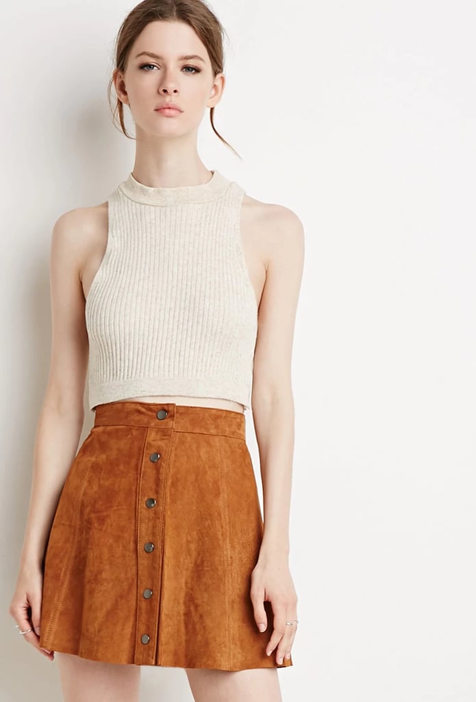 Forever 21 Button Suede Skirt ($38)
