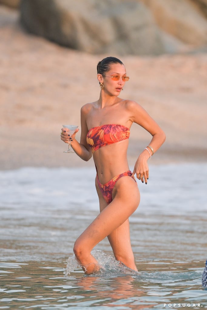 Bella Hadid in a Bathing Suit in St. Barts December 2019