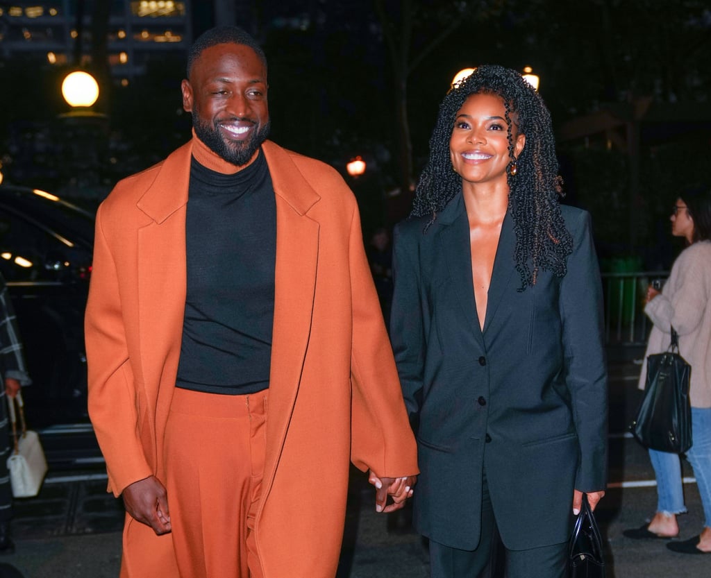 Gabrielle Union and Dwyane Wade Matching Pantsuits in NYC