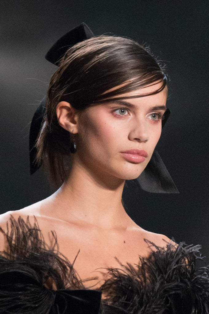 Marchesa Flowers Sewn Hair New York Fashion Week Fall 2017