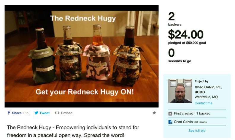 <a href="http://www.kickstarter.com/projects/1916490729/the-redneck-hugy?ref=kickspy"> The Redneck Hugy</a>