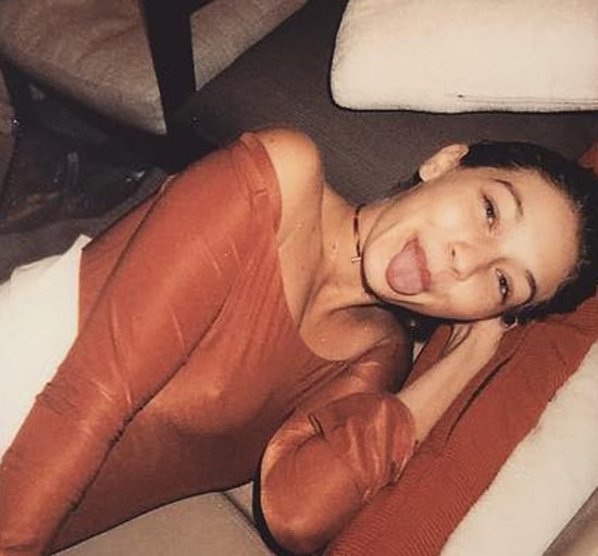 Gigi Hadid's Orange Off-the-Shoulder Top August 2016