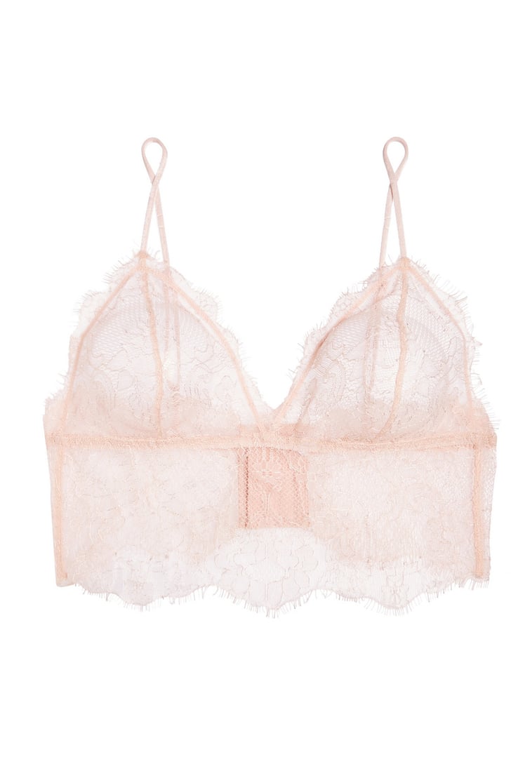 Anine Bing Stretch-Lace Soft-Cup Bra | Sexy Pink Lingerie | POPSUGAR ...
