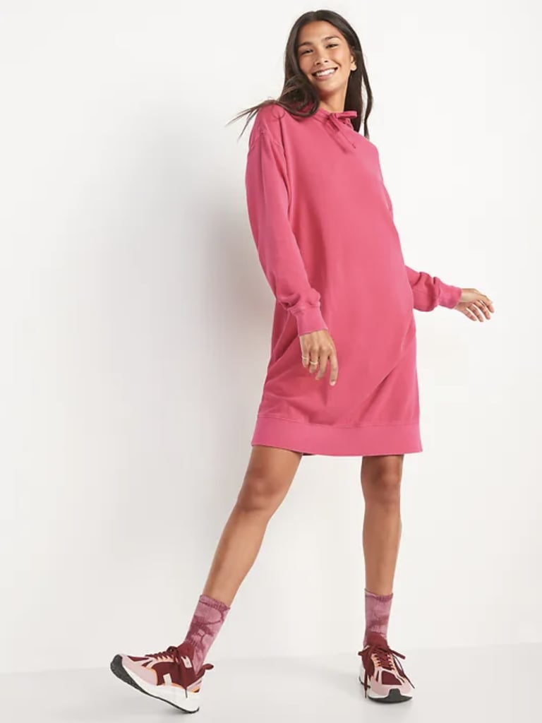 Old Navy Hooded Long-Sleeve Sweatshirt Shift Dress