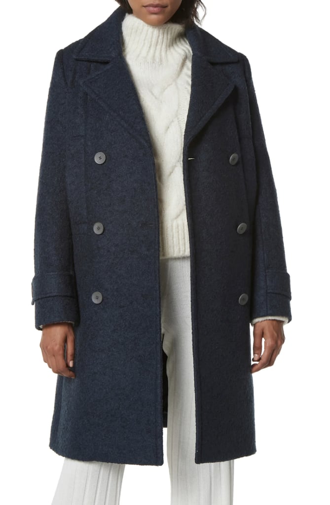 A Classic Piece: Andrew Marc Evileen Pressed Bouclé Wool Blend Coat