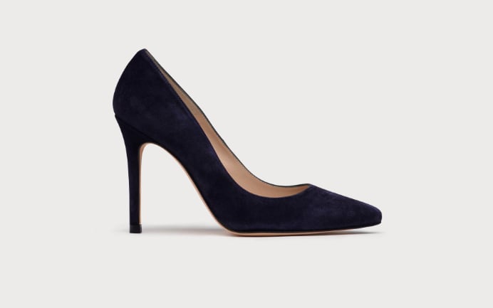 LK Bennett Fern Navy Suede Heel