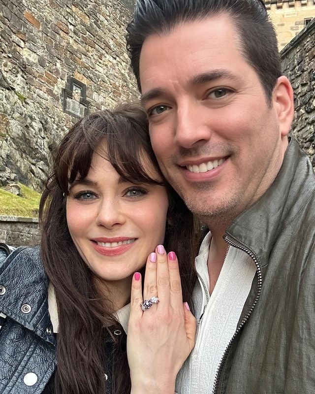 August 2023: Zooey Deschanel and Jonathan Scott Get Engaged