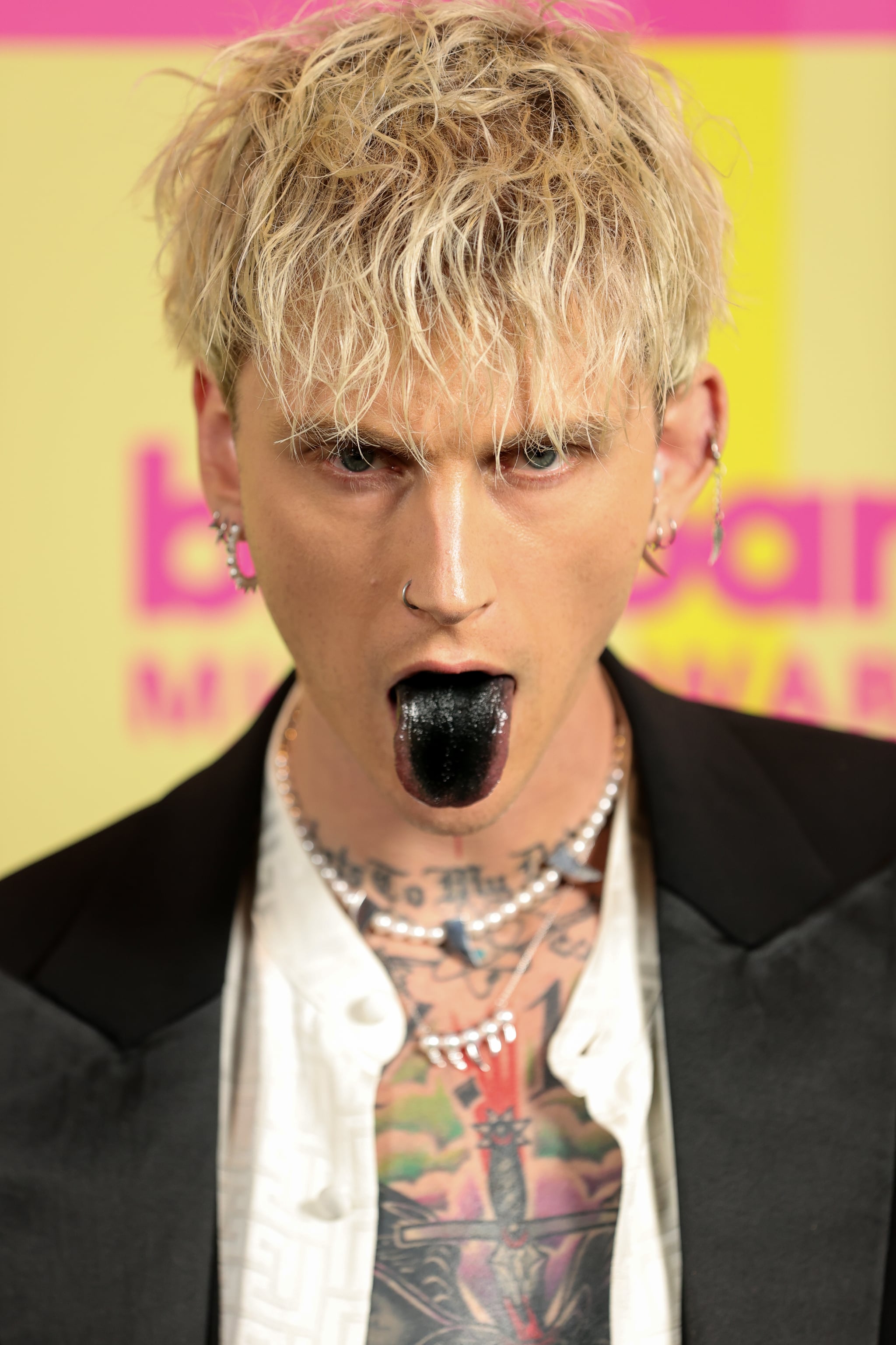 LOS ANGELES, CALIFORNIA - MAY 23: Machine Gun Kelly poses backstage for the 2021 Billboard Music Awards, broadcast on May 23, 2021 at Microsoft Theater in Los Angeles, California. (Photo by Rich Fury/Getty Images for dcp)