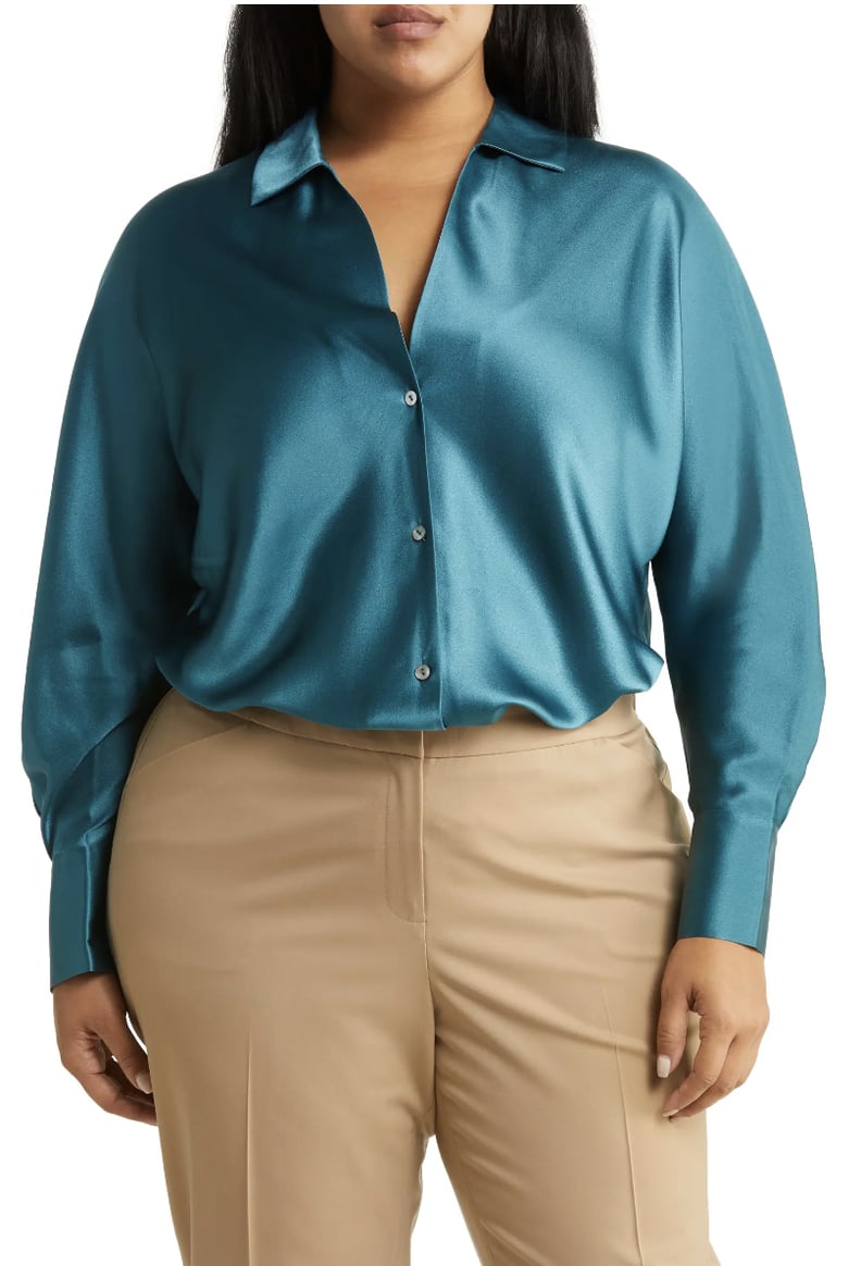 A Silk Style: Vince Fitted Silk Button-Up Blouse
