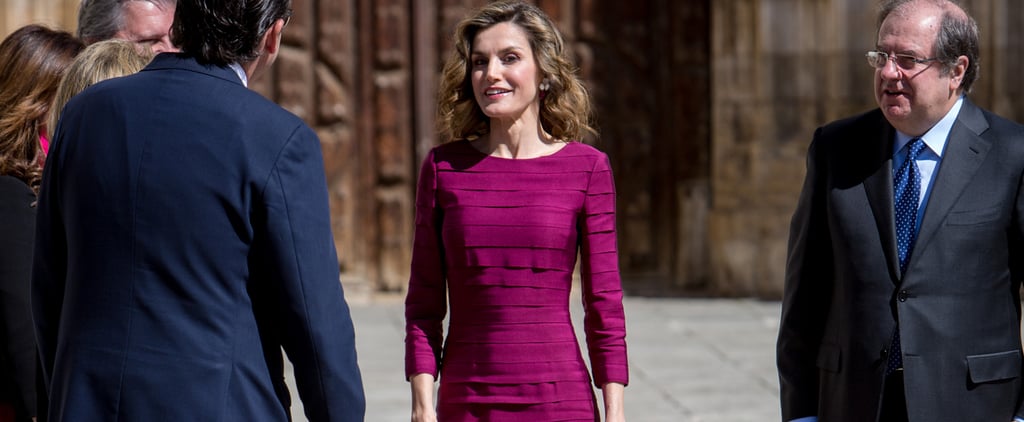 Queen Letizia Purple Felipe Varela Dress