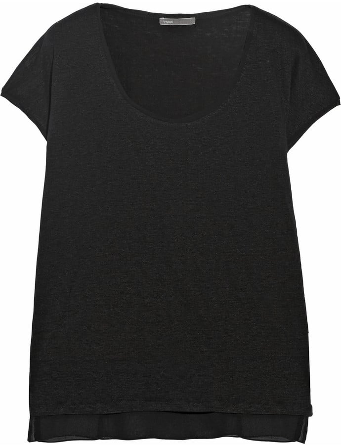 Vince Layered Linen and Chiffon T-Shirt ($175)