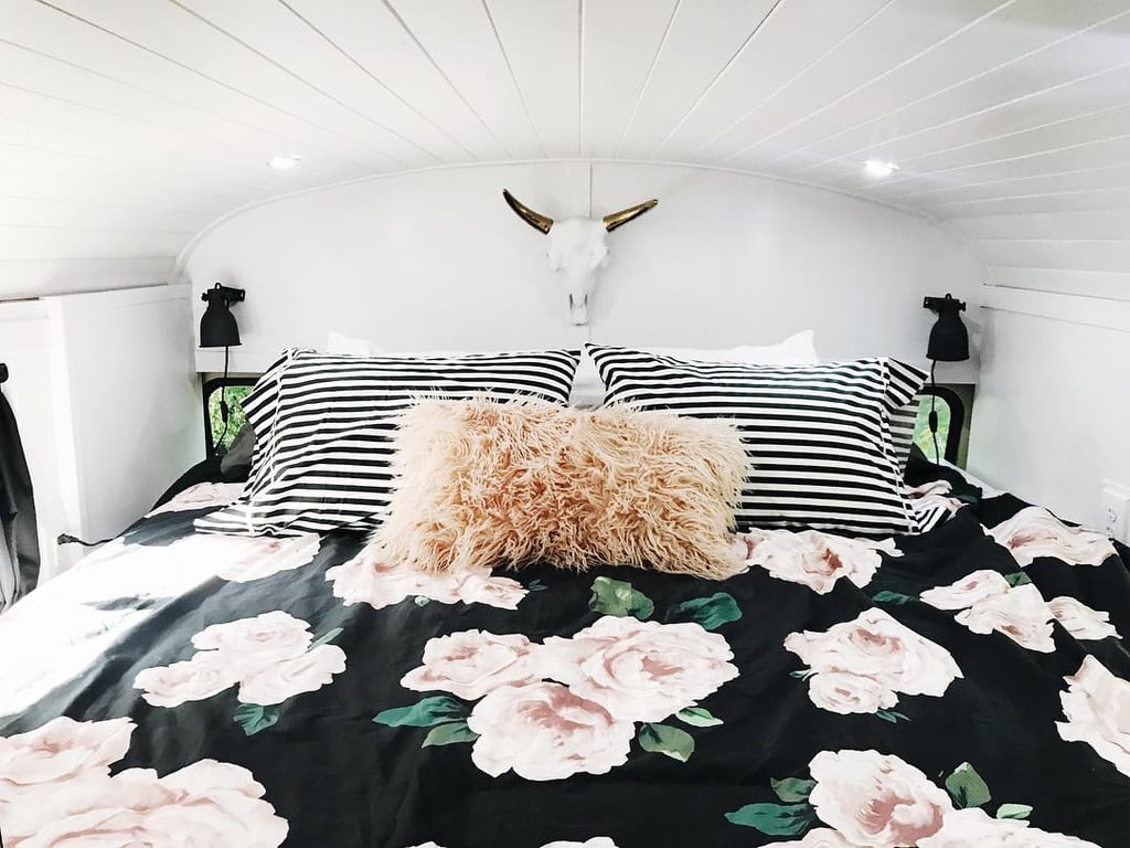 Ashley and Brandons Bedroom Space Is Beyond Dreamy Family of 5 Lives in School Bus POPSUGAR Ashley and Brandons Bedroom Space Is Beyond Dreamy Family of 5 Lives in School Bus POPSUGAR