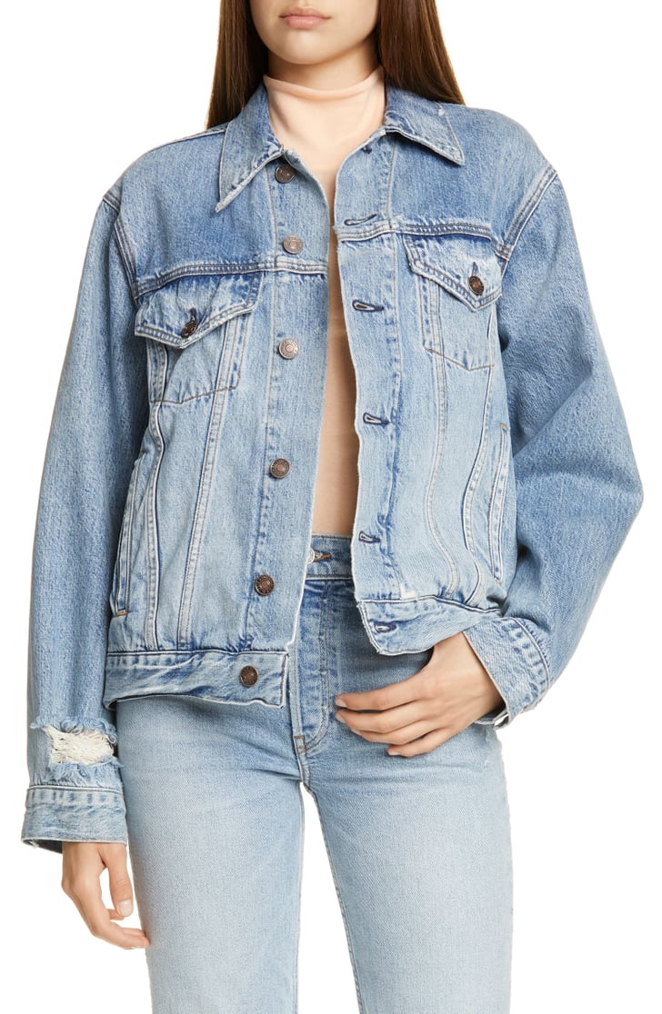 Re/Done Oversize Denim Trucker Jacket Best Jean Jackets For Women POPSUGAR Fashion Photo 15