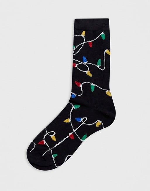 ASOS Design Christmas Glitter Light Design Ankle Socks