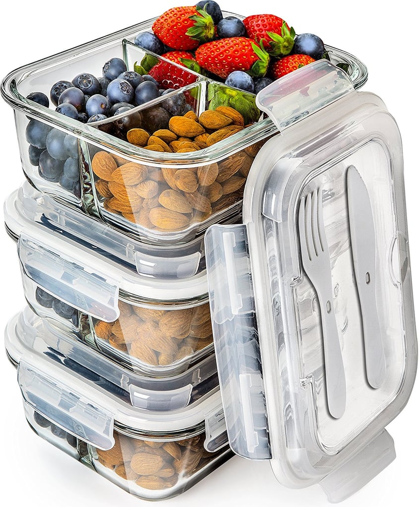 3-Compartment Glass Container
