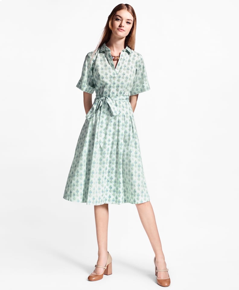 Zac Posen For Brooks Brothers Floral-Print Cotton Sateen Shirt Dress