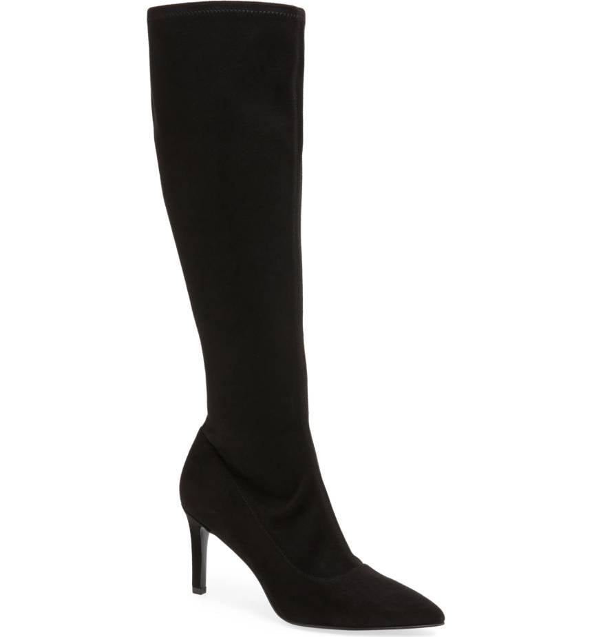 black knee high pointy boots