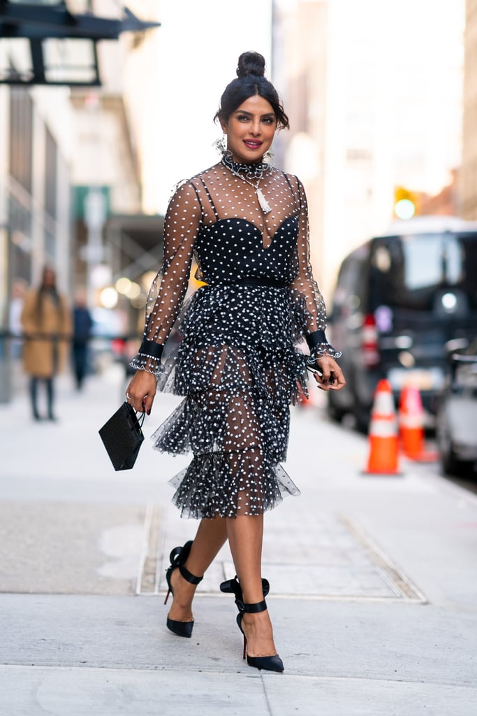 sheer polka dot dress