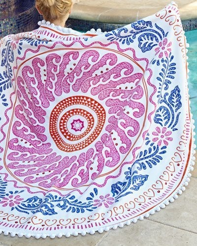 John Robshaw Round Cita Pink Beach Towel ($95)