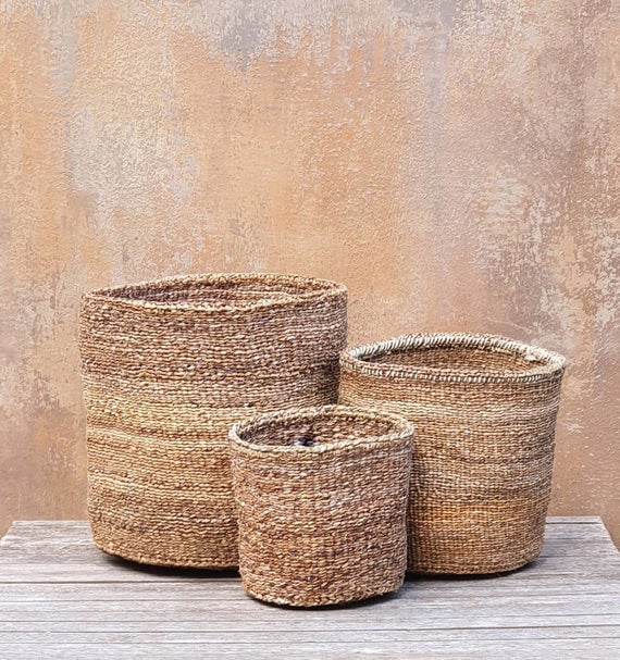 The Kenyan Crafts Company Ndizi: Natural Banana Bark Fibre Baskets