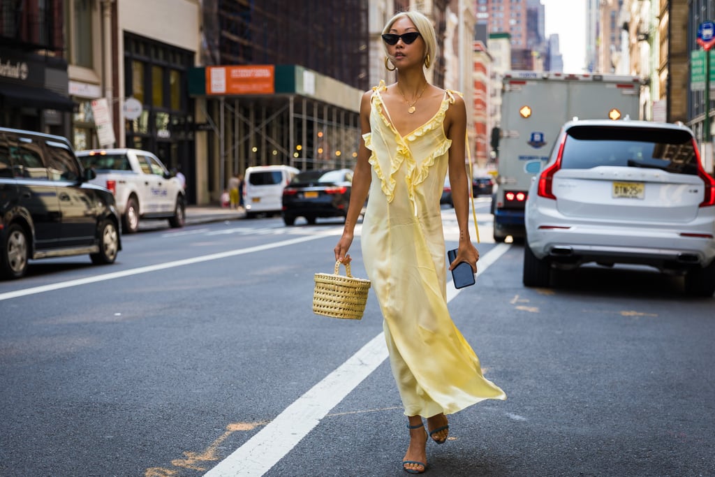 Vanessa Hong's pretty slip dress comes in the softest hue.