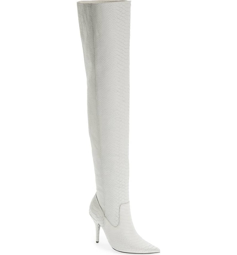 Kendall Jenner White Thigh High Boots | POPSUGAR Fashion