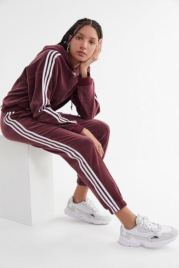 adidas velvet 3 stripes track pant